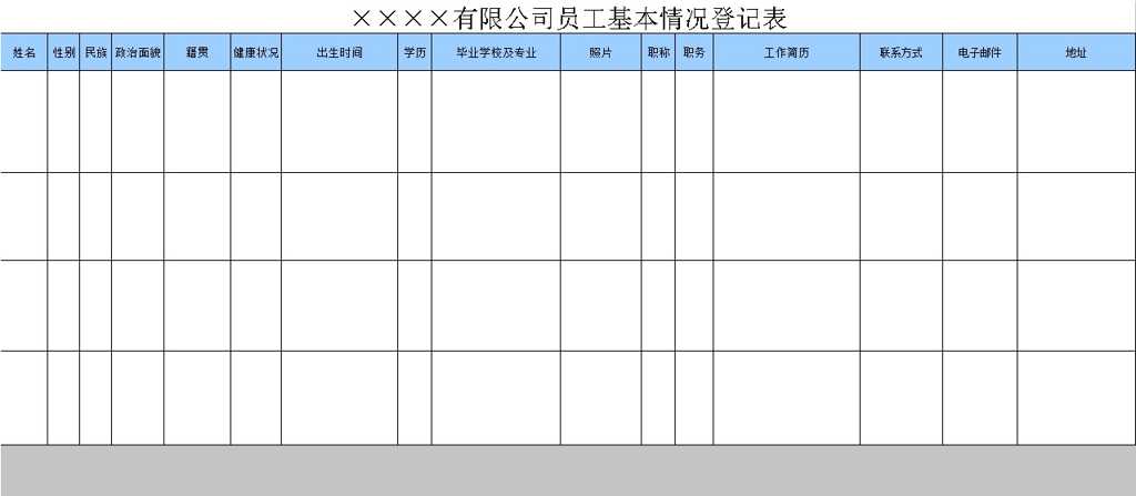 员工信息确认单Excel模板