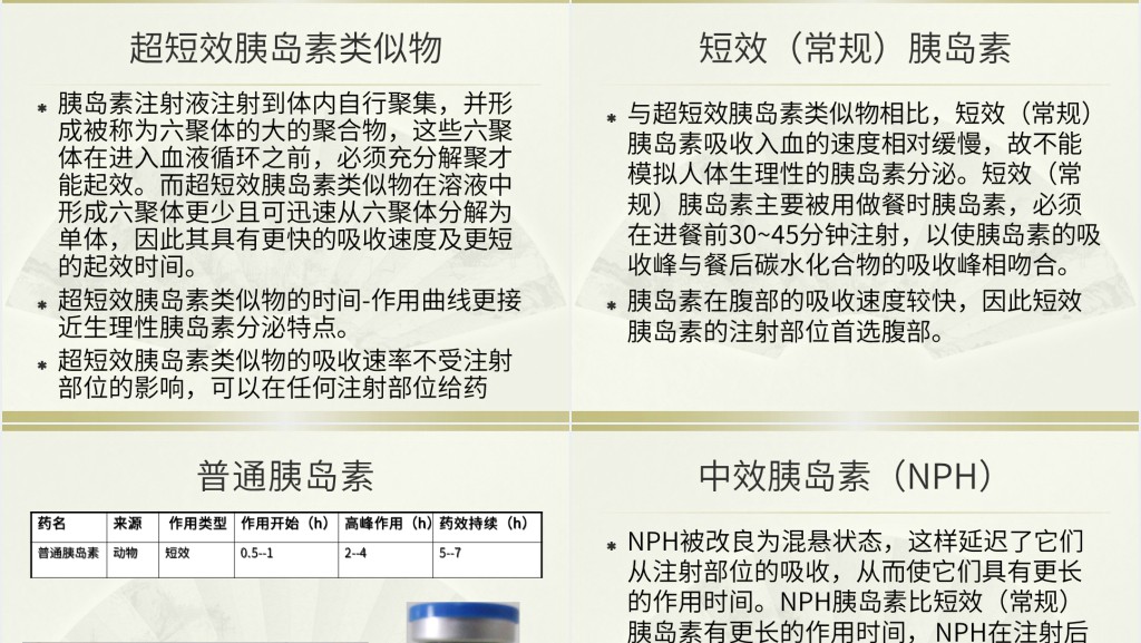 胰岛素的种类及用法PPT 胰岛素的种类及用法PPT