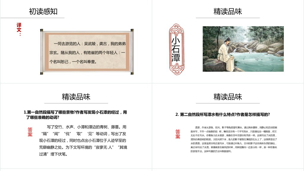 人教版八年级下册小石潭记课文PPT课件 人教版八年级下册小石潭记课文PPT课件