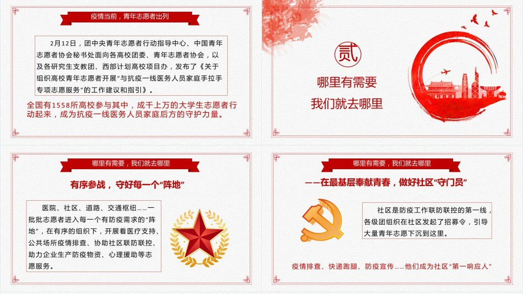 抗战疫中的志愿红PPT模板 抗战疫中的志愿红PPT模板