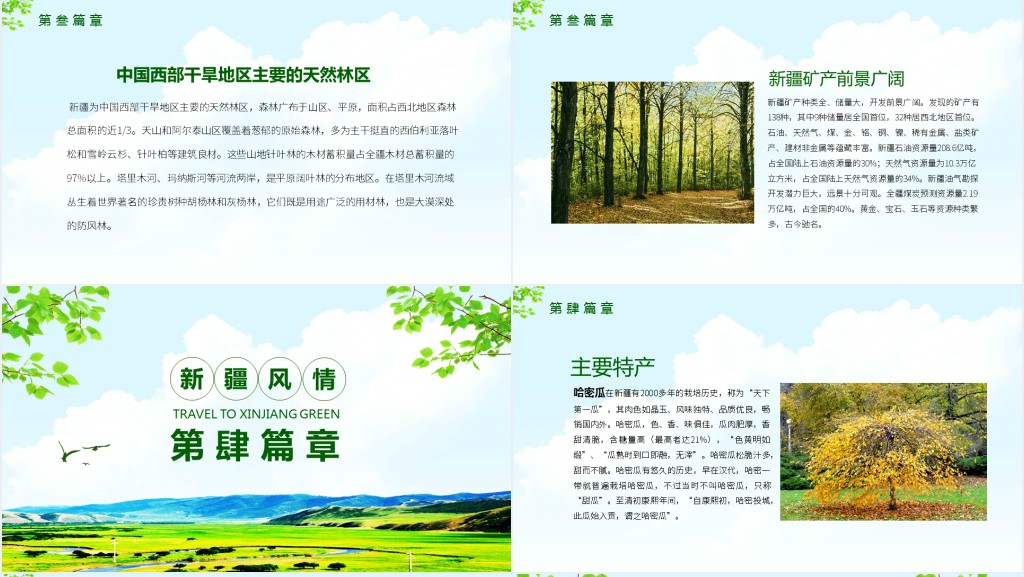 新疆旅游景点介绍PPT模板 新疆旅游景点介绍PPT模板
