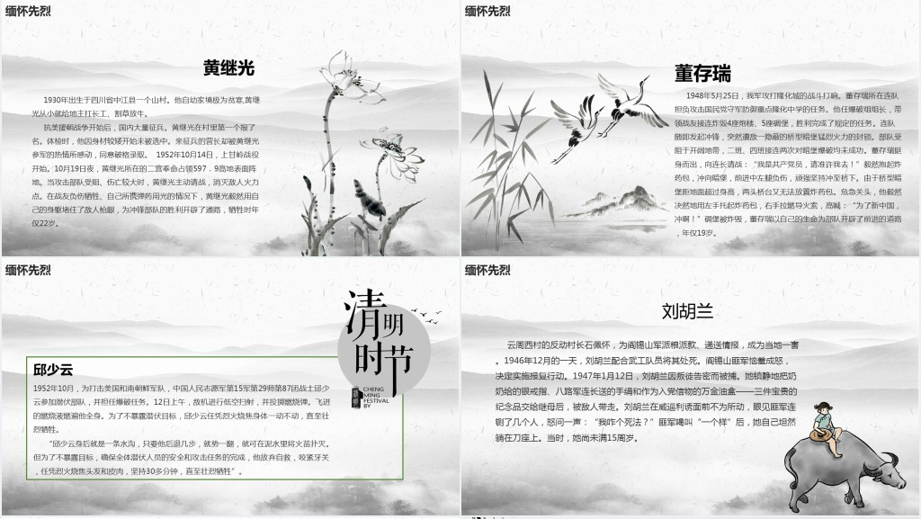 清明节缅怀先烈演讲稿PPT模板 清明节缅怀先烈演讲稿PPT模板