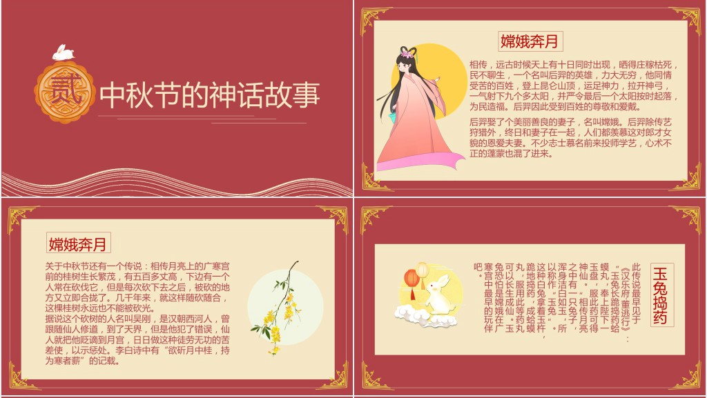 浓情中秋快乐主题PPT模板 浓情中秋快乐主题PPT模板