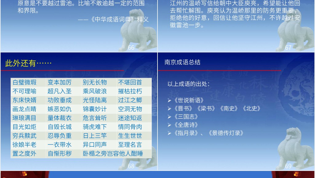 出自南京的成语故事PPT模板