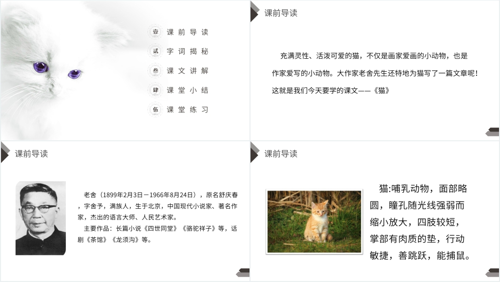 人教版四年级语文上册《猫》PPT课件 人教版四年级语文上册《猫》PPT课件