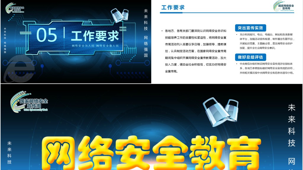 网络安全周宣传活动PPT模板 网络安全周宣传活动PPT模板