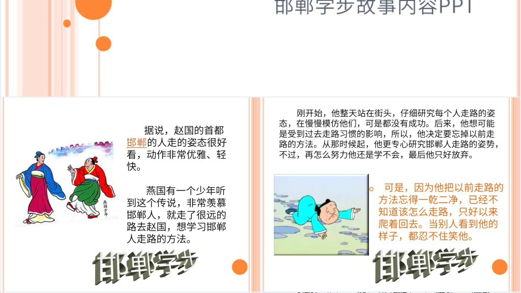 邯郸学步成语故事PPT课件 邯郸学步成语故事PPT课件