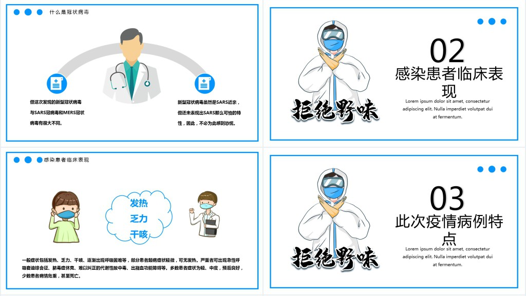 防新型冠状病毒知识PPT模板 防新型冠状病毒知识PPT模板
