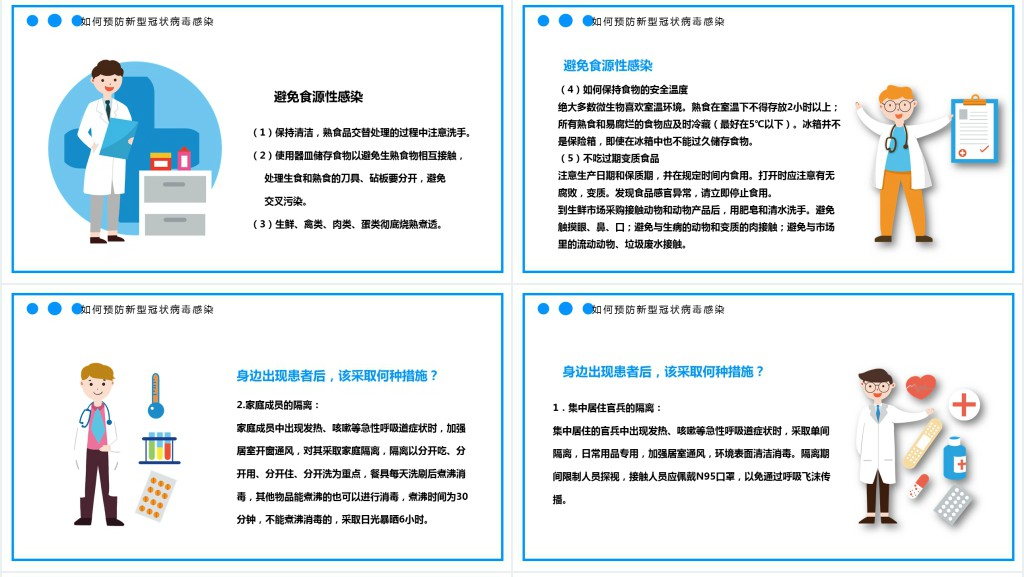 防新型冠状病毒知识PPT模板 防新型冠状病毒知识PPT模板