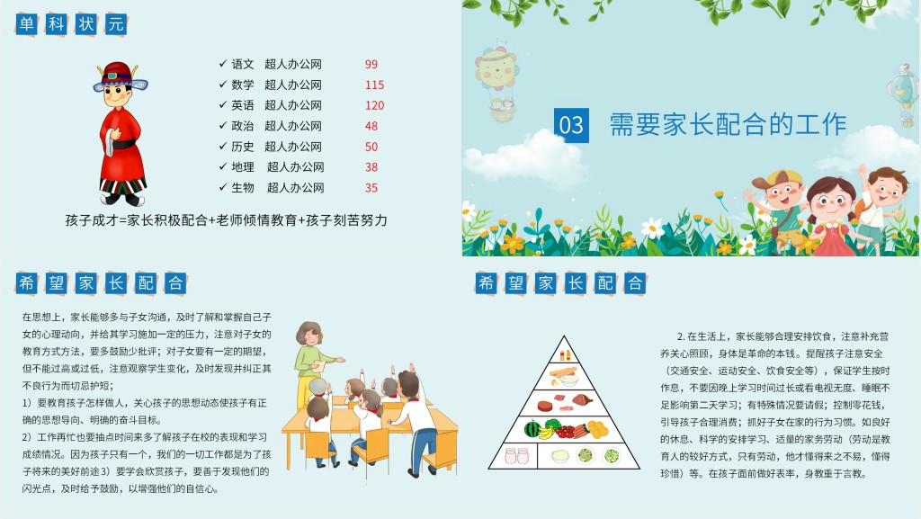 中小学生期中考试家长会PPT 中小学生期中考试家长会PPT