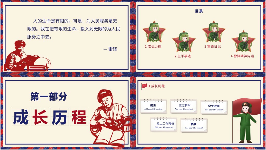 学雷锋精神雷锋纪念日宣传教育PPT课件