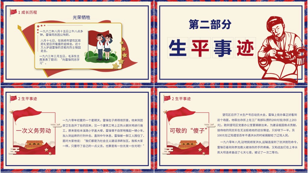 学雷锋精神雷锋纪念日宣传教育PPT课件