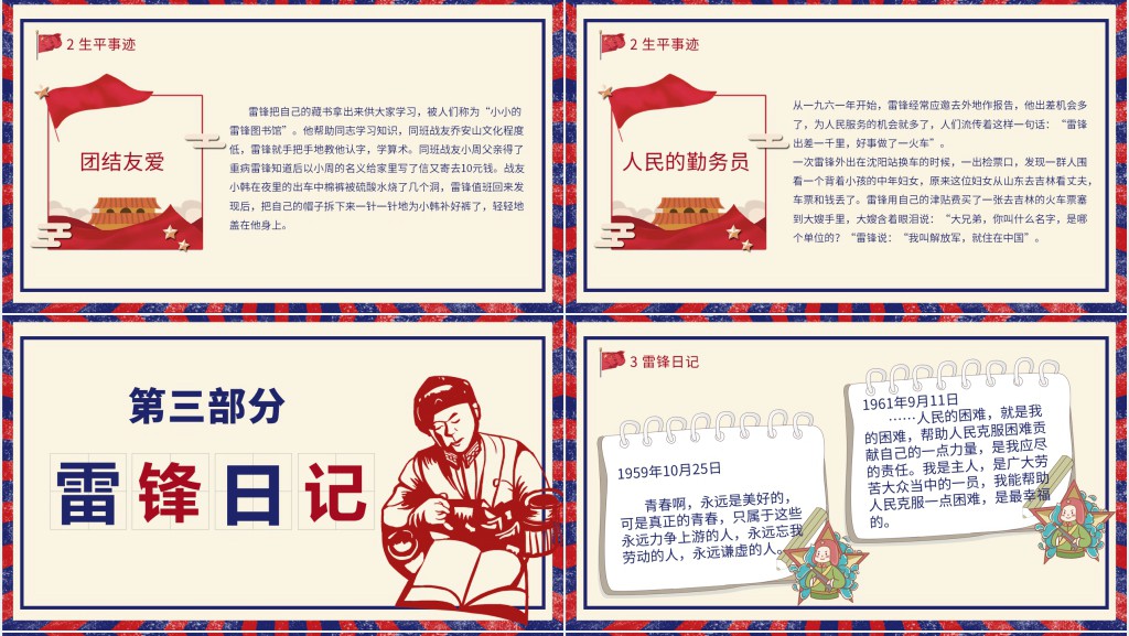 学雷锋精神雷锋纪念日宣传教育PPT课件