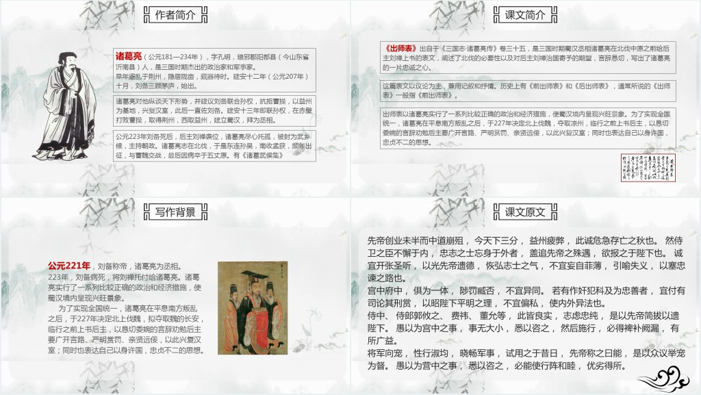诸葛亮出师表课文教案PPT课件 诸葛亮出师表课文教案PPT课件