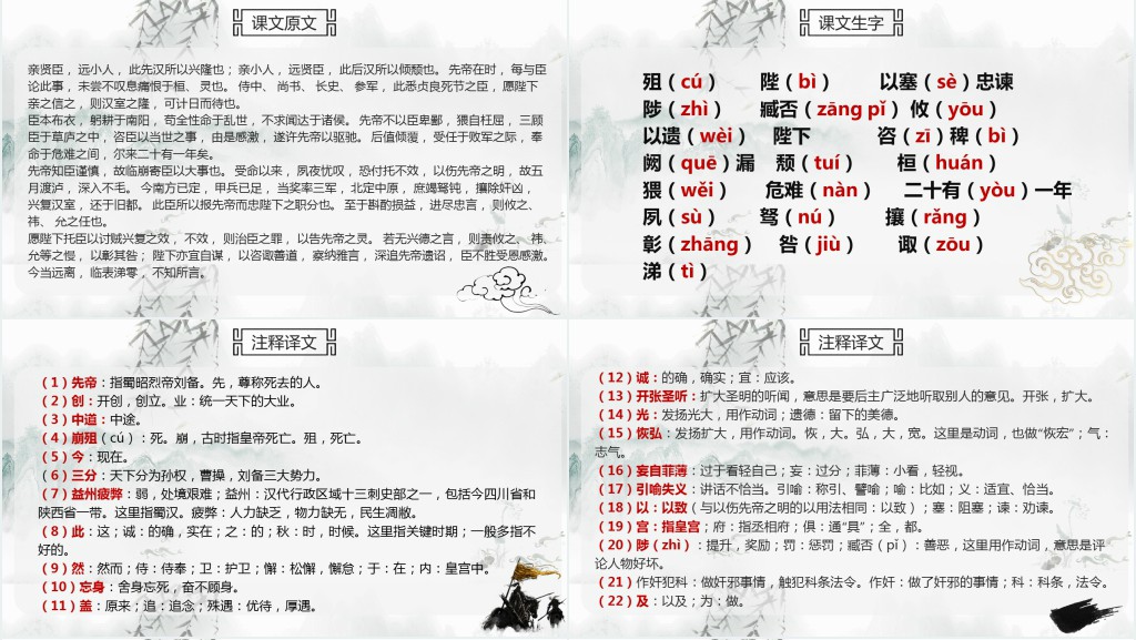 诸葛亮出师表课文教案PPT课件 诸葛亮出师表课文教案PPT课件