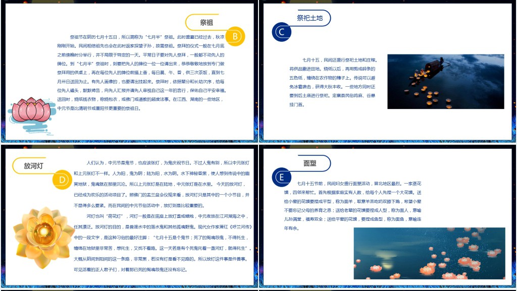 中元鬼节由来介绍PPT模板 中元鬼节由来介绍PPT模板