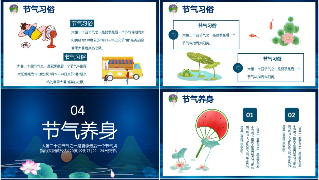 大暑历史的由来PPT模板 大暑历史的由来PPT模板