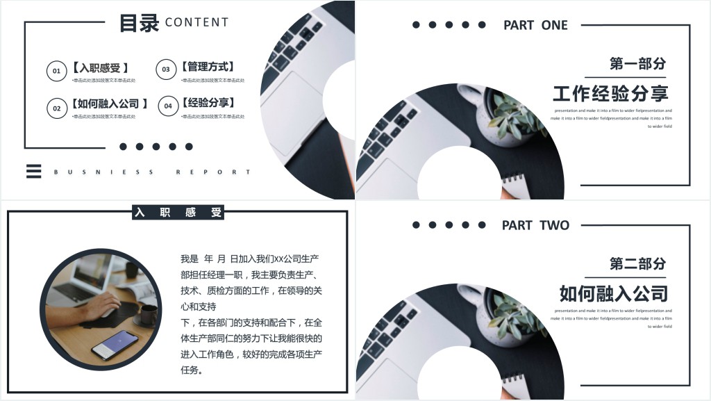 入职新公司感受分享PPT模板 入职新公司感受分享PPT模板