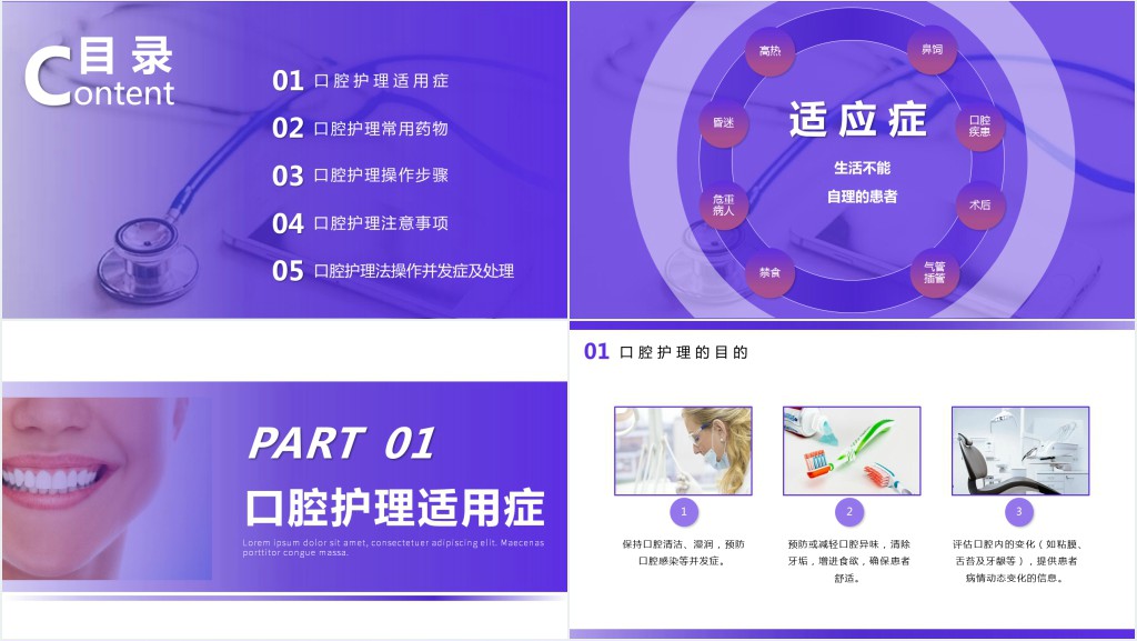 口腔护理学基础知识PPT模板 口腔护理学基础知识PPT模板