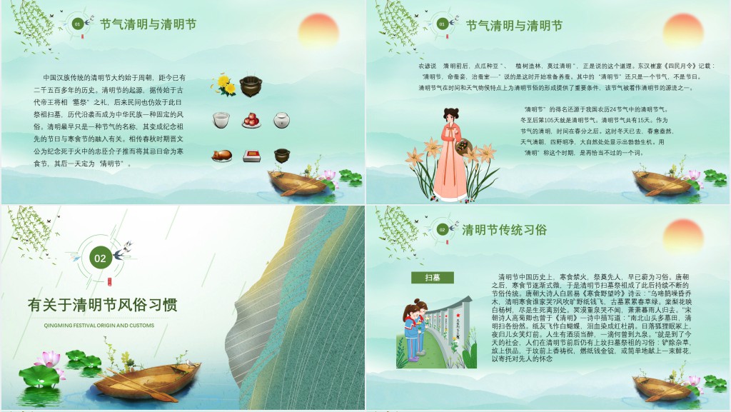 清明节在中国的历史起源PPT模板