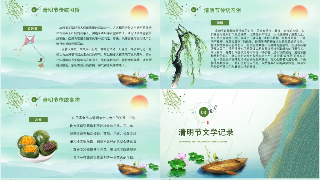 清明节在中国的历史起源PPT模板