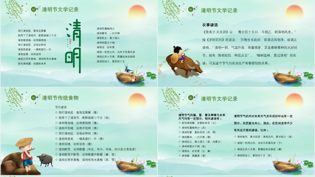 清明节在中国的历史起源PPT模板