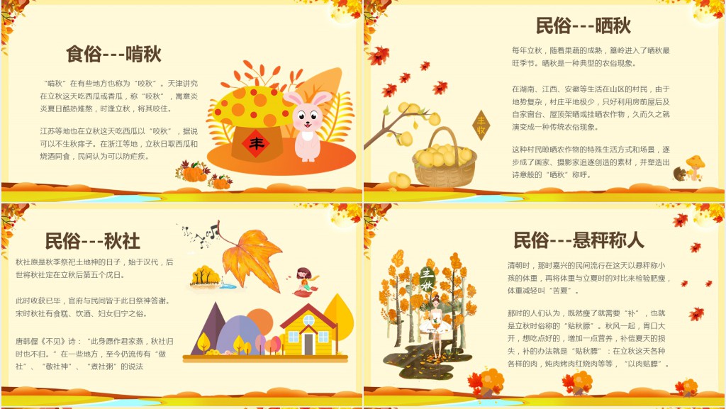 立秋节气特点介绍PPT模板