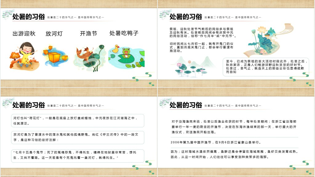 处暑节气介绍PPT模板 处暑节气介绍PPT模板