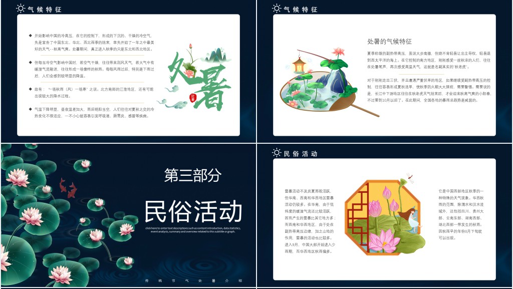 处暑节日介绍PPT模板 处暑节日介绍PPT模板