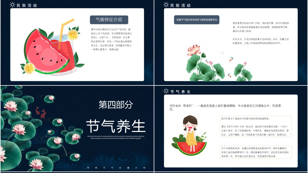 处暑节日介绍PPT模板 处暑节日介绍PPT模板