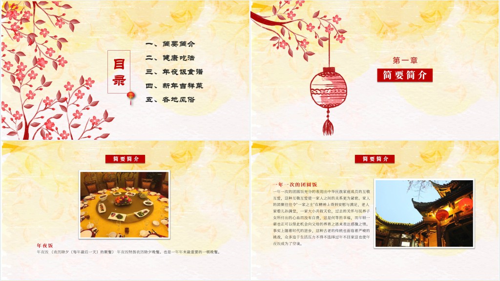 新年习俗春节南北方习俗介绍PPT模板 新年习俗春节南北方习俗介绍PPT模板