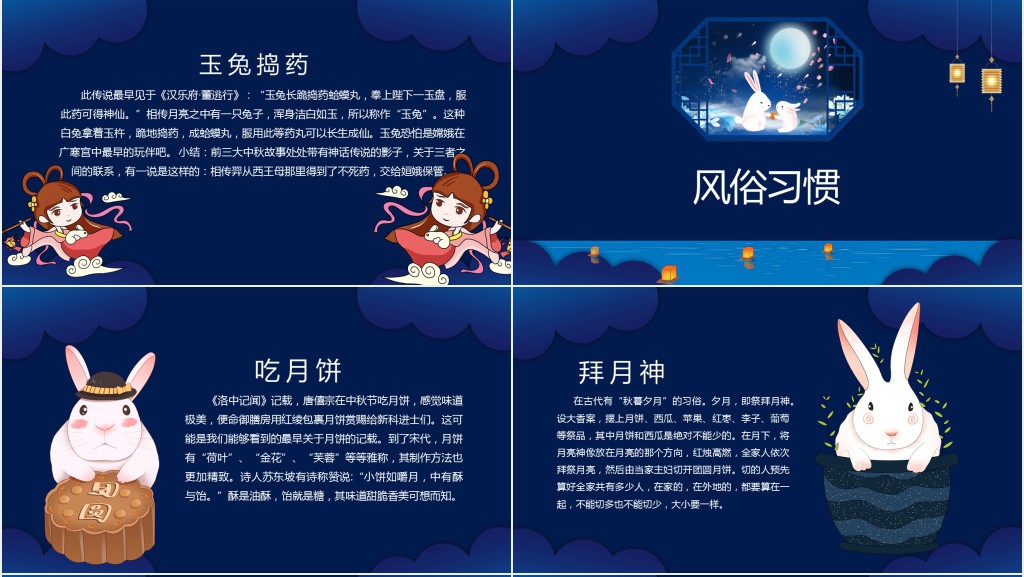 中秋节起源历史PPT模板 中秋节起源历史PPT模板