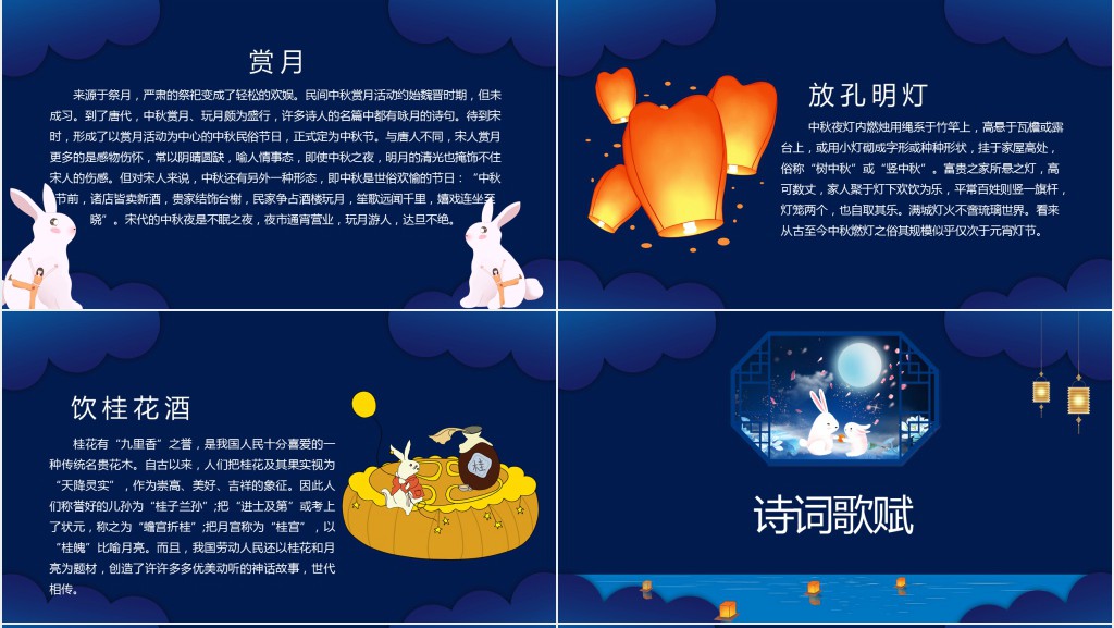 中秋节起源历史PPT模板 中秋节起源历史PPT模板