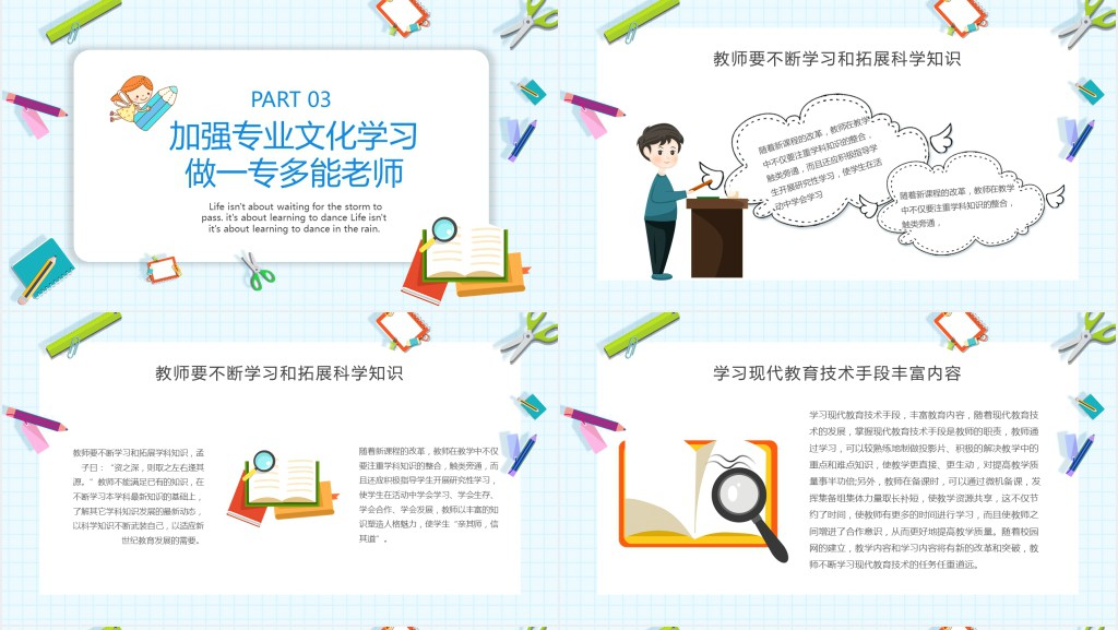 2021暑假老师培训心得PPT模板