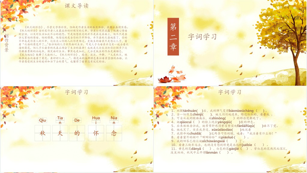 秋天的怀念教案PPT课件 秋天的怀念教案PPT课件