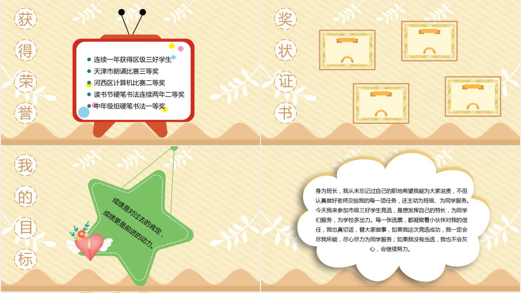 小学四年级市级三好学生竞选稿PPT模版 小学四年级市级三好学生竞选稿PPT模版