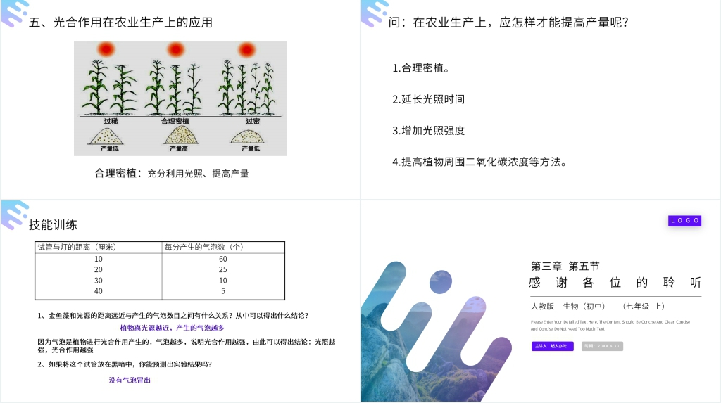 人教版七年级初一上册生物《光合作用吸收二氧化碳释放氧气》PPT课件 人教版七年级初一上册生物《光合作用吸收二氧化碳释放氧气》PPT课件