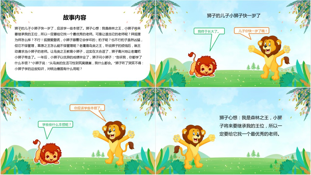 小狮子学艺绘本故事PPT课件 小狮子学艺绘本故事PPT课件