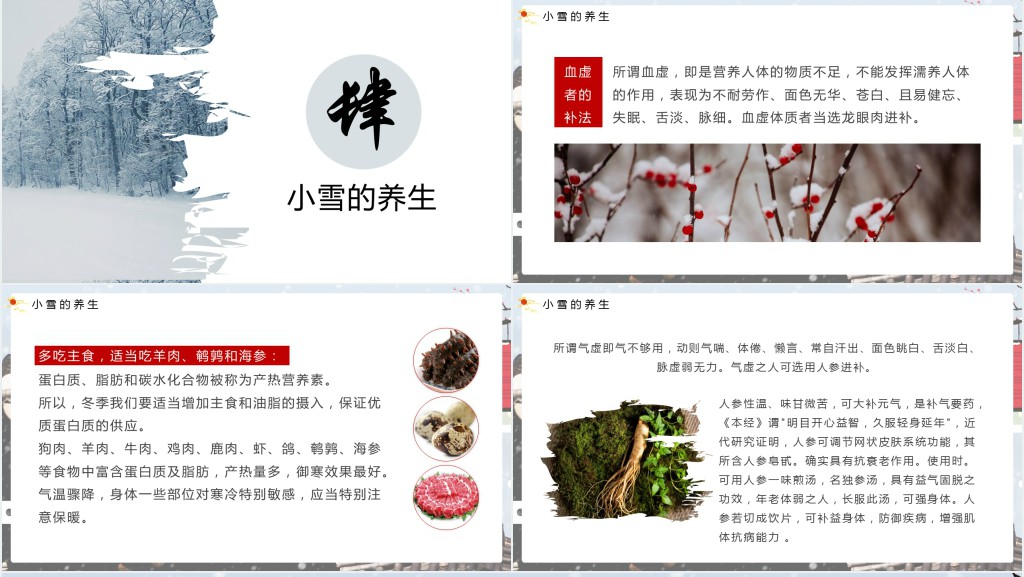 简单的小雪节气由来PPT模板 简单的小雪节气由来PPT模板