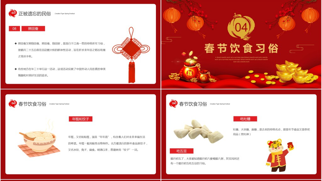 喜庆春节当中的传统习俗PPT模板 喜庆春节当中的传统习俗PPT模板