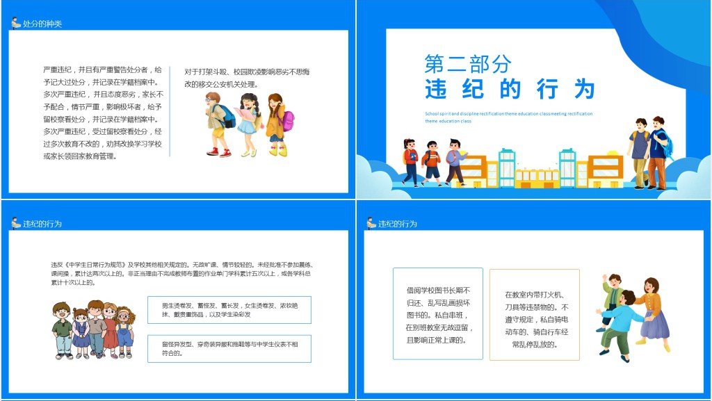 校风校纪整顿主题教育班会动态PPT