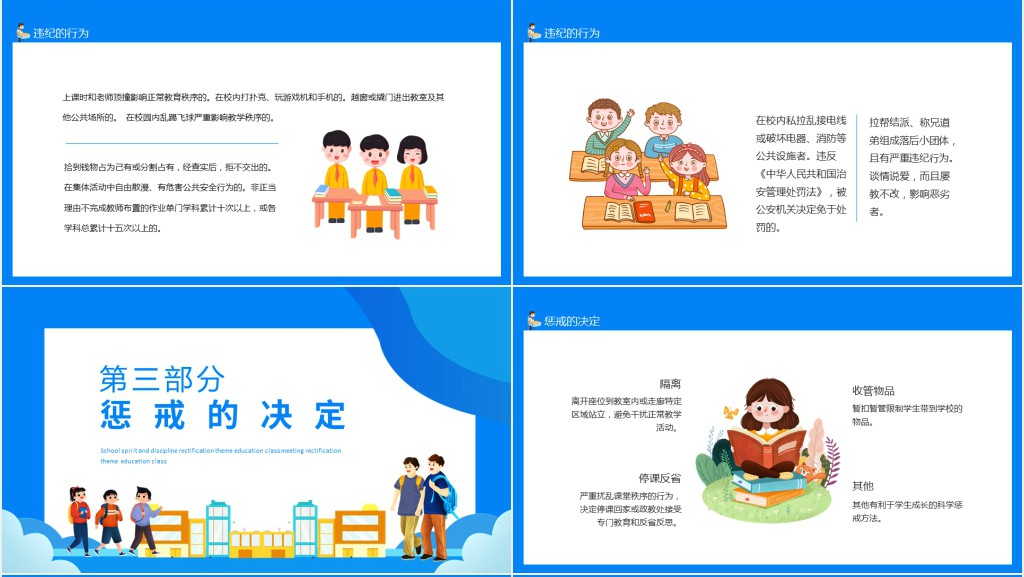 校风校纪整顿主题教育班会动态PPT