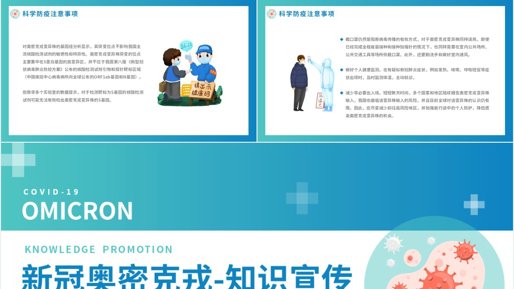 奥密克戎防治知识宣传介绍PPT模板 奥密克戎防治知识宣传介绍PPT模板