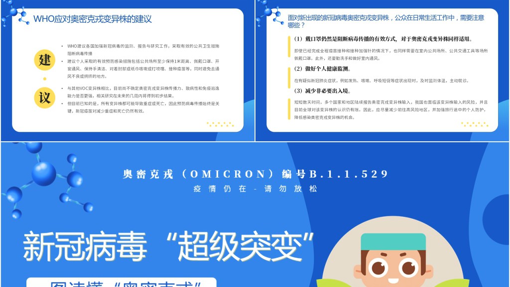一图读懂防范奥密克戎PPT模板 一图读懂防范奥密克戎PPT模板