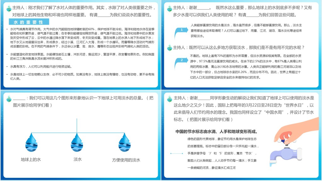 珍惜节约用水主题班会PPT课件 珍惜节约用水主题班会PPT课件