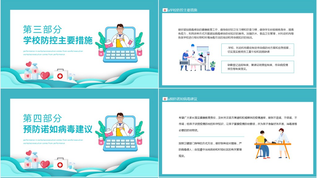 学校诺如病毒感染疫情防控知识PPT模板 学校诺如病毒感染疫情防控知识PPT模板