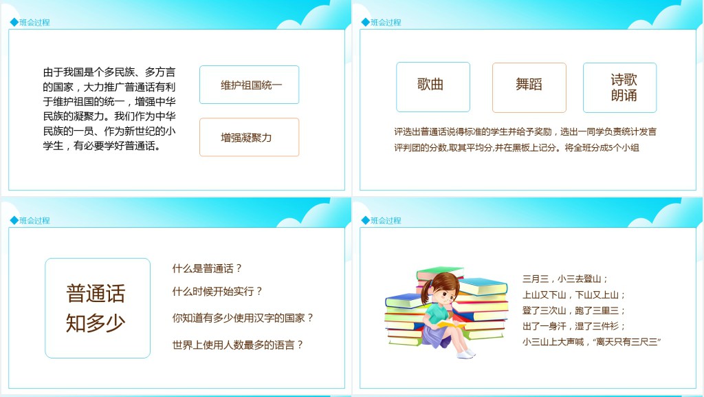 讲普通话班会课活动内容PPT课件 讲普通话班会课活动内容PPT课件