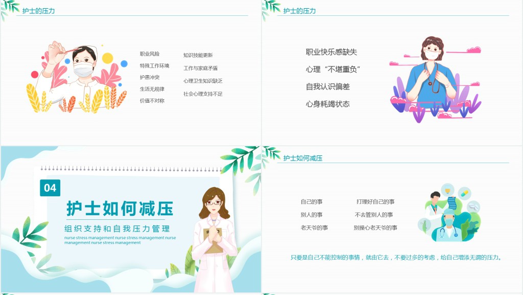 护士压力与情绪管理培训PPT模板 护士压力与情绪管理培训PPT模板