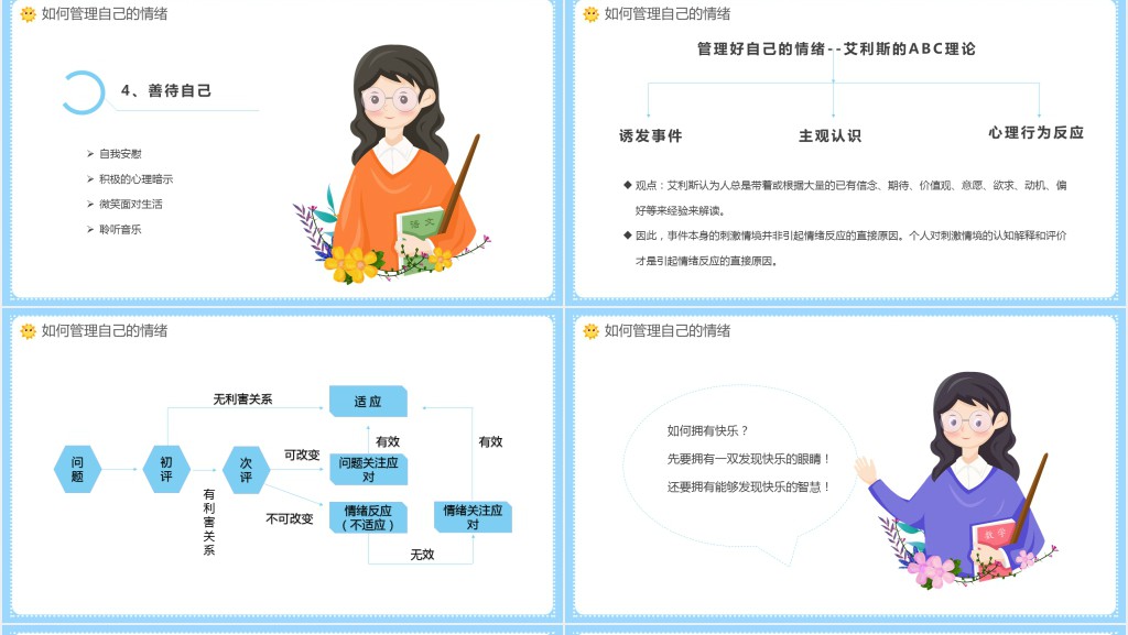 幼儿幼师情绪的管理培训PPT模板 幼儿幼师情绪的管理培训PPT模板