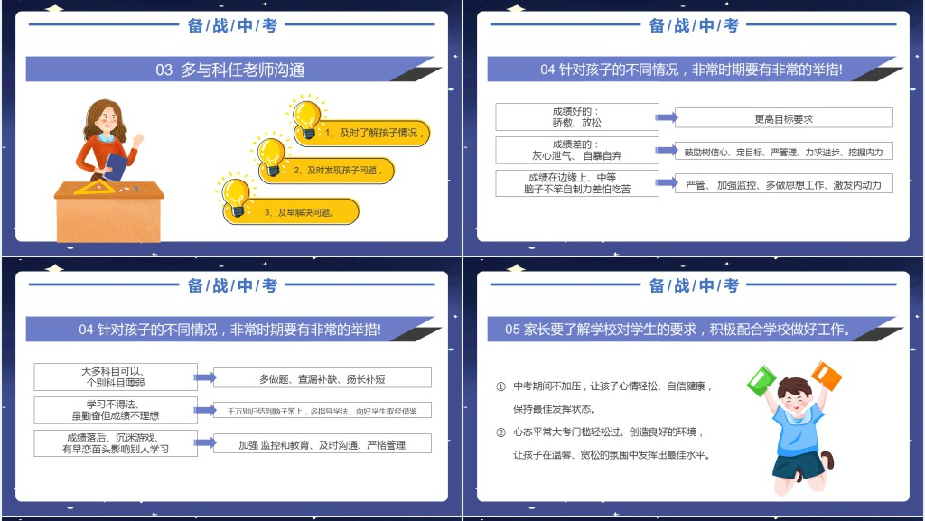 备战小中考家长会PPT模板